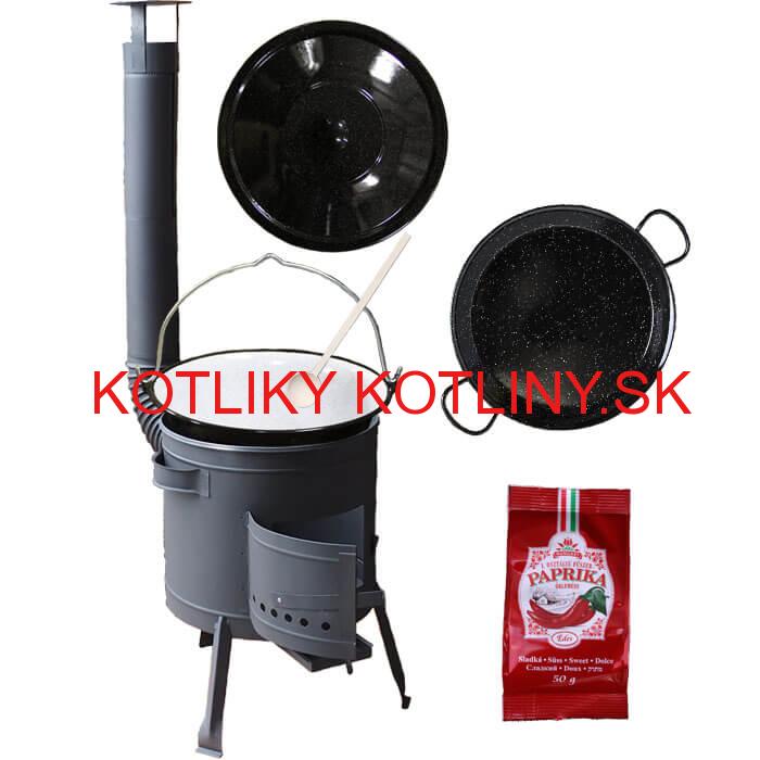 Smaltovaný kotlík 13 L + Paella smaltovaná panvica + nízka žiaruvzdorná kotlina 36 cm PLUS 600