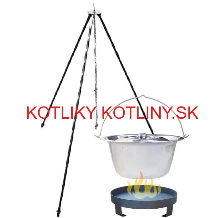 Antikorový kotlík 10 L (0,8 mm) + Ohnisko + stojan 1,2 m