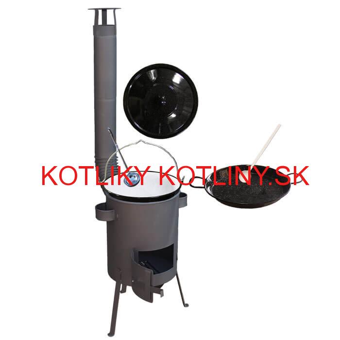 Smaltovaný kotlík 20 L + Paella smaltovaná panvica 46 cm + žiaruvzdorná kotlina 42 PLUS 600 4 MM