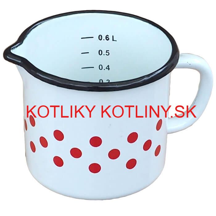 Smaltovaný hrnček s uškom 0,6 L - bodkovaný
