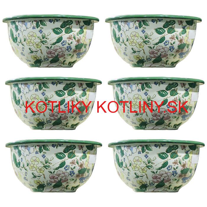 Súprava smaltovaných misiek 13 cm 6 ks DECOR
