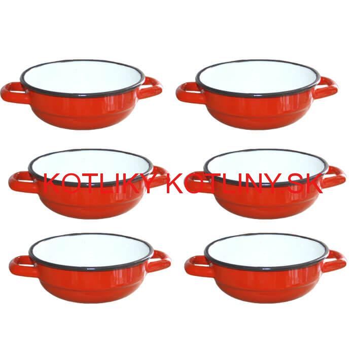 Súprava smaltovaných selských misiek 16 cm 6 ks