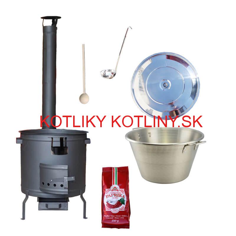 Nerezový kotol 70 L + žiaruvzdorná kotlina 56 cm PLUS 600 + Sladká paprika GURMÁN 250 g BIG PARTY