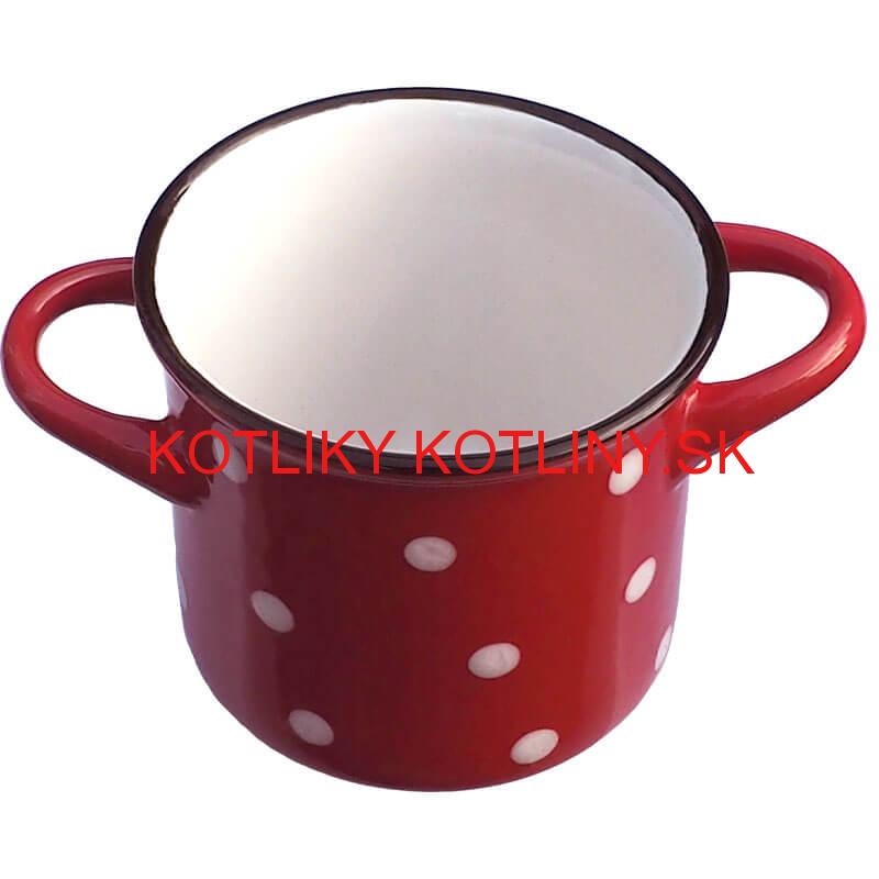 Keramický hrnček na polievku – červený DECOR