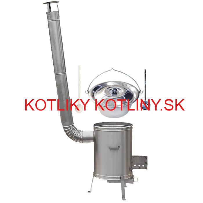 Nerezový kotlík 30 L (0,8 mm) zosilnený s nitmi + nerezová kotlina 45 cm LUX + vareška a naberačka