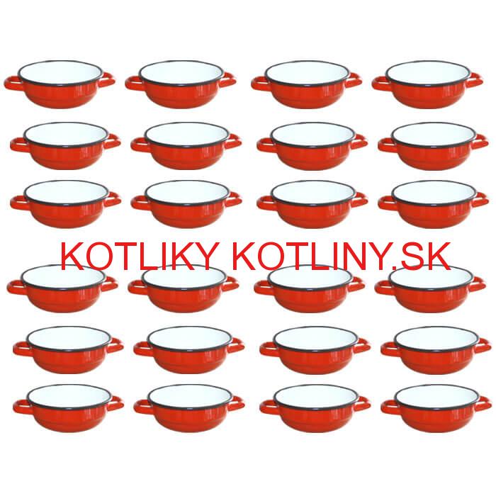 Súprava smaltovaných selských misiek 14 cm 24 ks