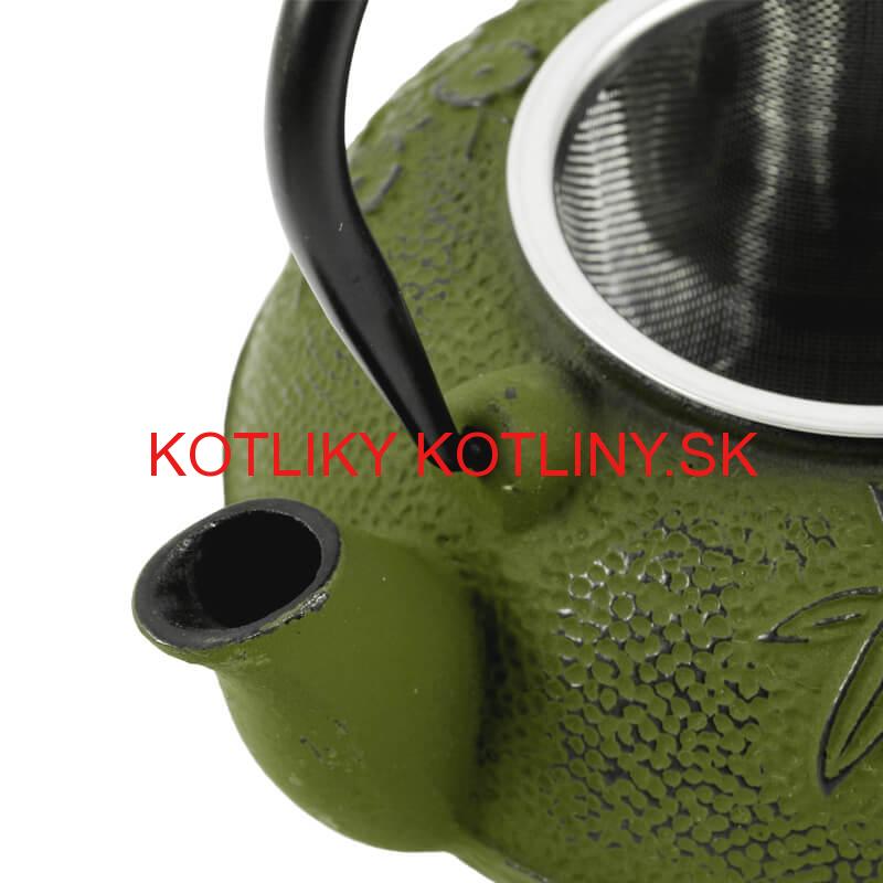 Liatinový čajník 600 ml zelený