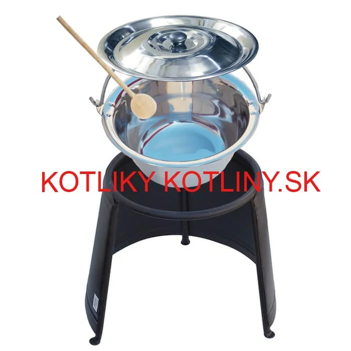 Nerezový kotlík 10 L (0,8 mm) + pokrievka + chránič plameňa