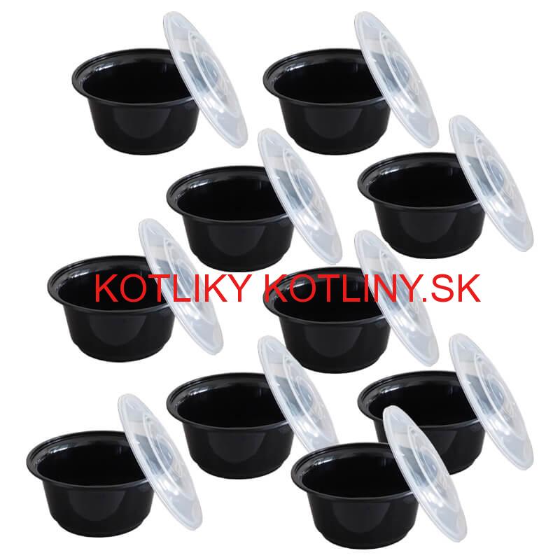 Plastové boxy (misky) na guláš + vrchnáky 1000 ml 10 ks
