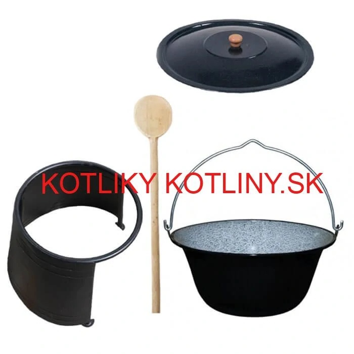 Smaltovaný kotlík 10 L (1,2 mm) + pokrievka + chránič plameňa