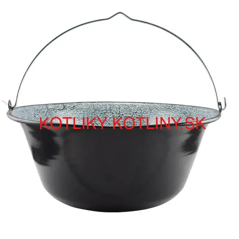 Smaltovaný kotlík 20 L (0,8 mm) + kovová kotlina 42 KOV + vareška + misky 12 ks