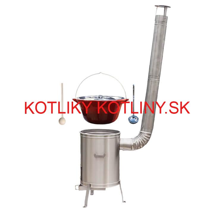 Liatinový kotlík so smaltovanou úpravou 10,8 L + Nerezová kotlina 33 LUX