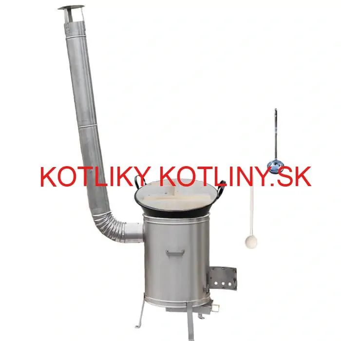 Zabíjačkový smaltovaný kotol 100 L + nerezová kotlina (1,5 mm) 60 cm LUX + vareška a naberačka