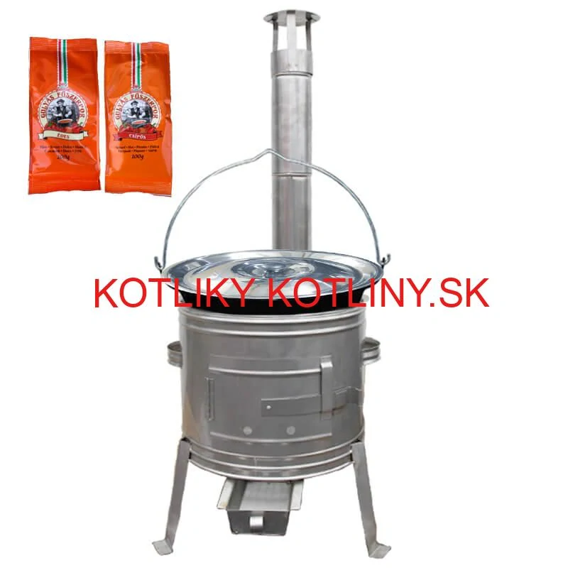 Smaltovaný kotlík 25 L + Nerezová kotlina 42 INOX + paprikové korenie na guláš - MIX 100 g