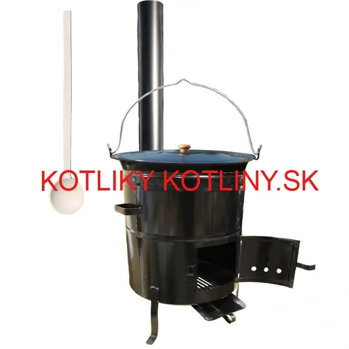 Smaltovaný kotlík 50 L (1,2 mm) + kovová kotlina 53 CLASSIC (KOV) + dymovod Max Party