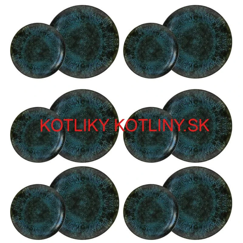 Súprava keramických tanierov 18 ks BLACK