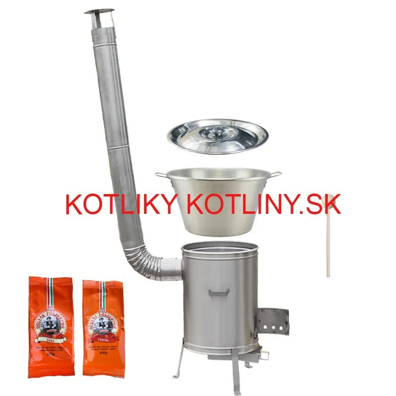 Nerezový kotol 40 L + nerezová kotlina 45 cm LUX + paprikové korenie na guláš