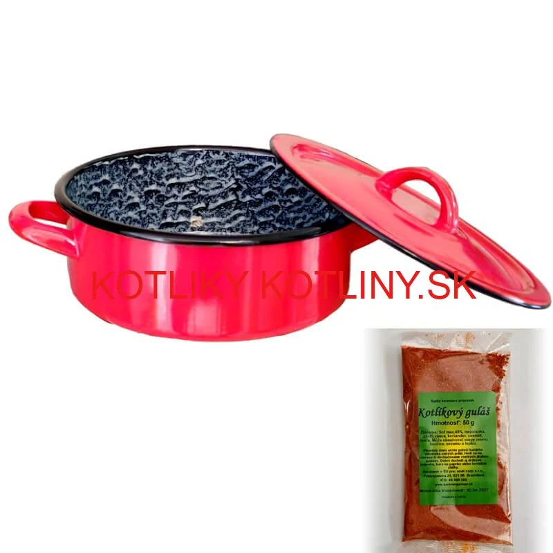 Smaltovaný kastról s pokrievkou COMBI 5 l + korenie na kotlíkový guláš 50 g