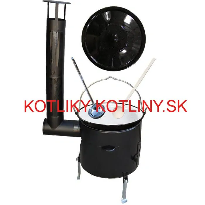 Smaltovaný kotlík 20 L (1,2 mm) + smaltovaná kotlina 42 cm + vareška a naberačka Easy party