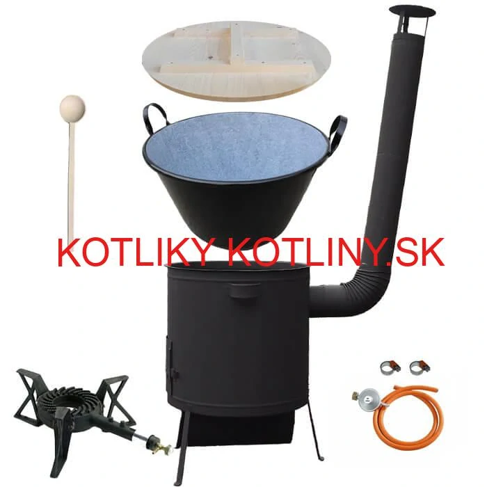 Zabíjačkový smaltovaný kotol 100 L, žiaruvzdorná kotlina 42 PLUS 600 4 MM, horák 7 kW + varecha