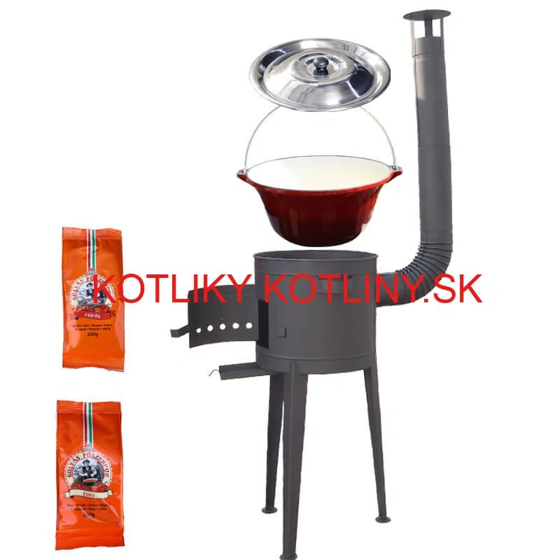 Liatinový kotlík so smaltovanou úpravou 22 L + vysoká kotlina 42 PLUS 600 + paprikové korenie na guláš - MIX 100 g