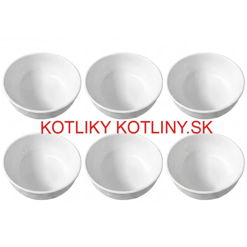 Set 6 ks: Prémiové biele misky s kamennou štruktúrou (750 ml)