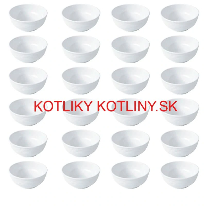 Set 24 ks: Prémiové biele misky s kamennou štruktúrou (750 ml)