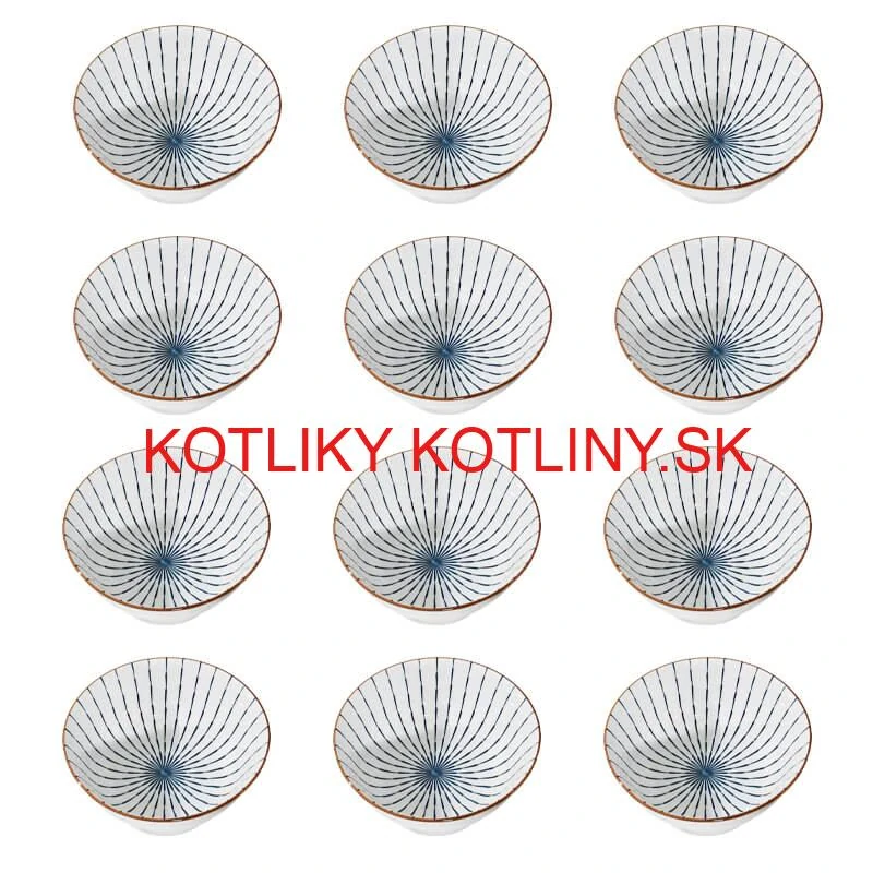 Sada 12 ks veľkých keramických misiek na guláš a polievky, 1 liter