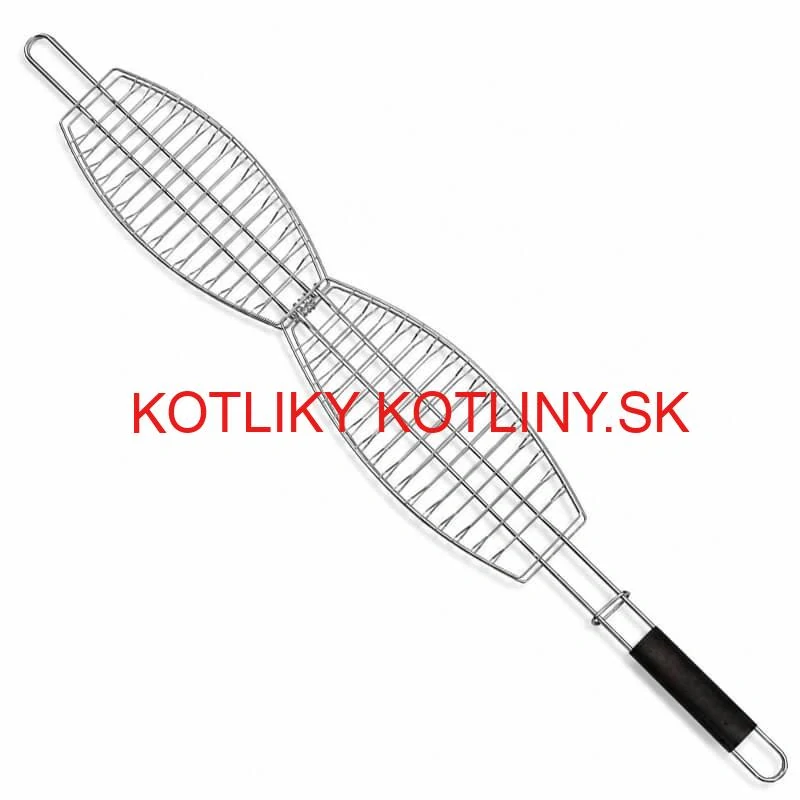BBQ grilovací rošt na ryby – nerezové grilovacie kliešte 65 × 15 × 4 cm