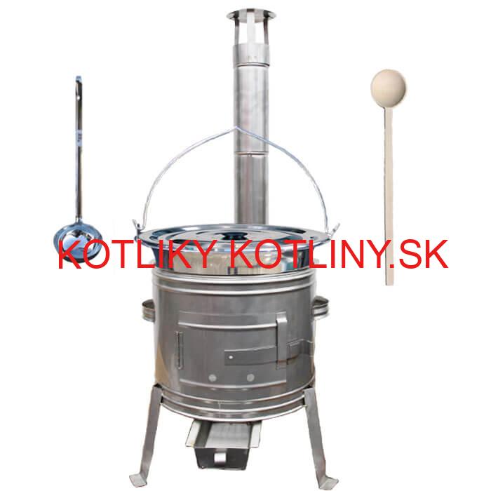 Antikorový kotlík 22 L (0,8 mm) + nerezová kotlina 39 cm + vareška a naberačka TOPLUX