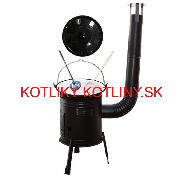 Smaltovaný kotlík 16 L (1,2 mm) + kovová kotlina 39 CLASSIC (KOV) + vareška a naberačka Easy party