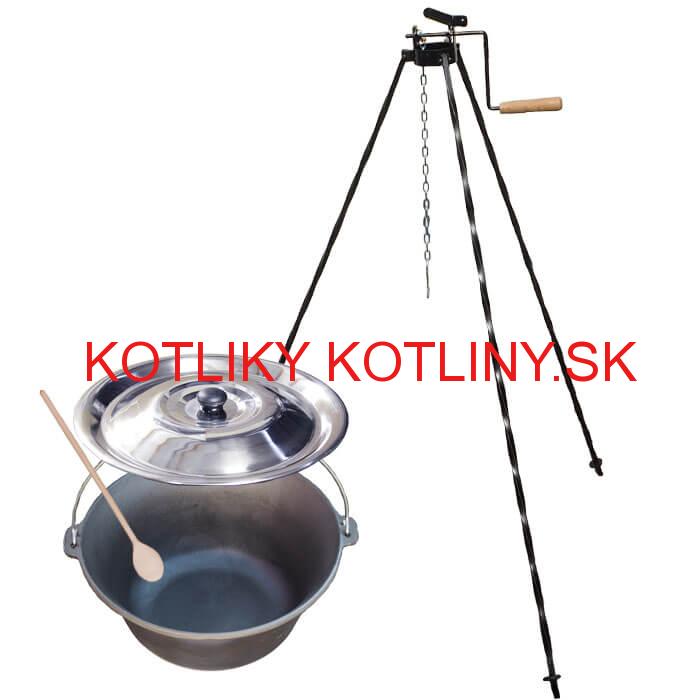 Liatinový kotlík 7,2 L + stojan s kladkou VAR