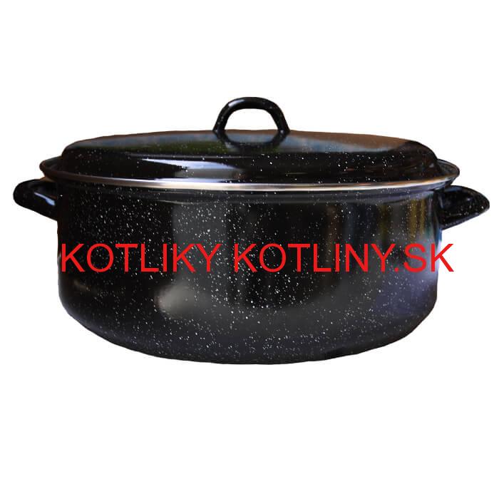 Smaltovaný čierny kastról 13 L