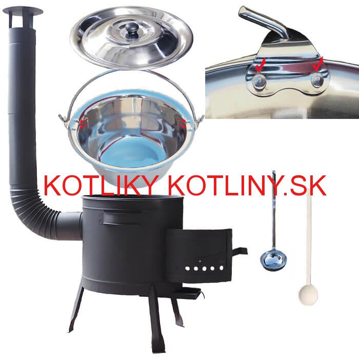 Kotlíkový gulášový set 36 PLUS 600 + nerezový kotlík 15 L (0,8 mm)