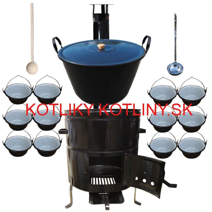 Smaltovaný kotol 60 L + servírovacie kotlíky (12 ks) BIG PARTY
