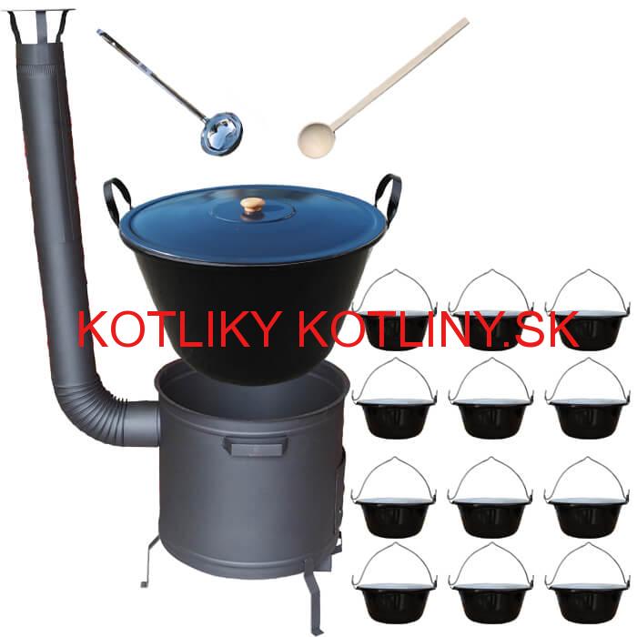 Smaltovaný kotol 50 L + servírovacie kotlíky (12 ks) PLUS 600