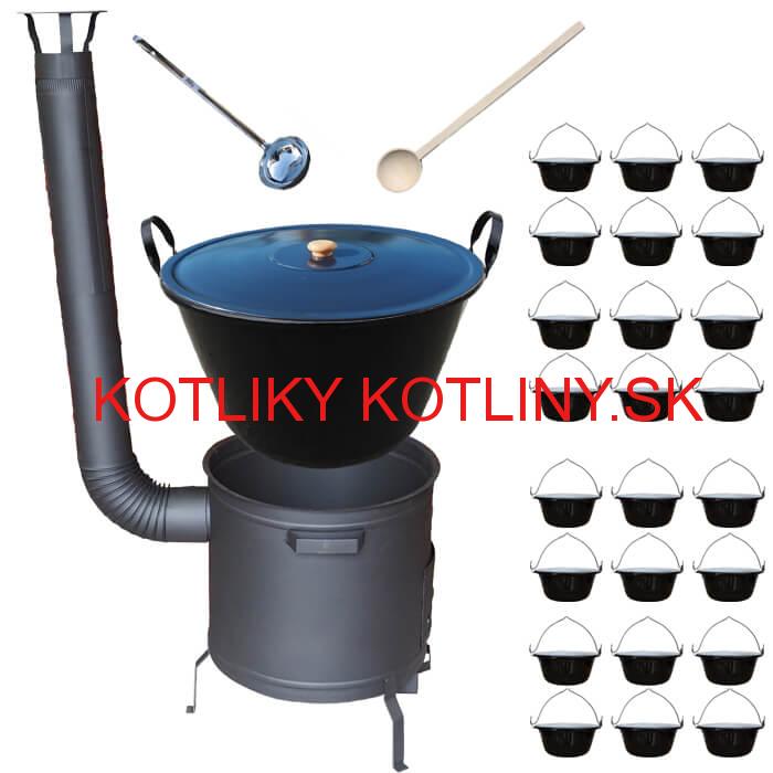 Smaltovaný kotol 80 L + servírovacie kotlíky (24 ks) PLUS 600