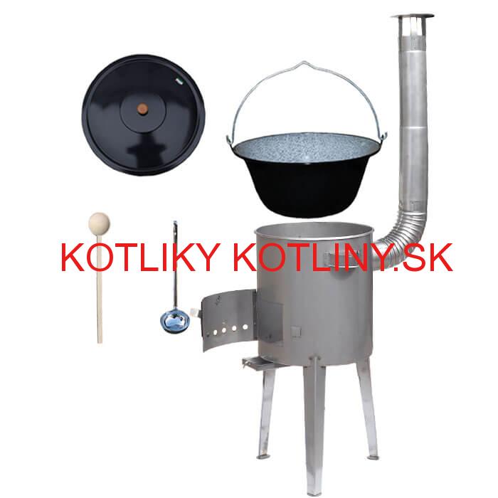Smaltovaný kotlík 30 L (1,2 mm) + nerezová kotlina 45 cm LUXUS