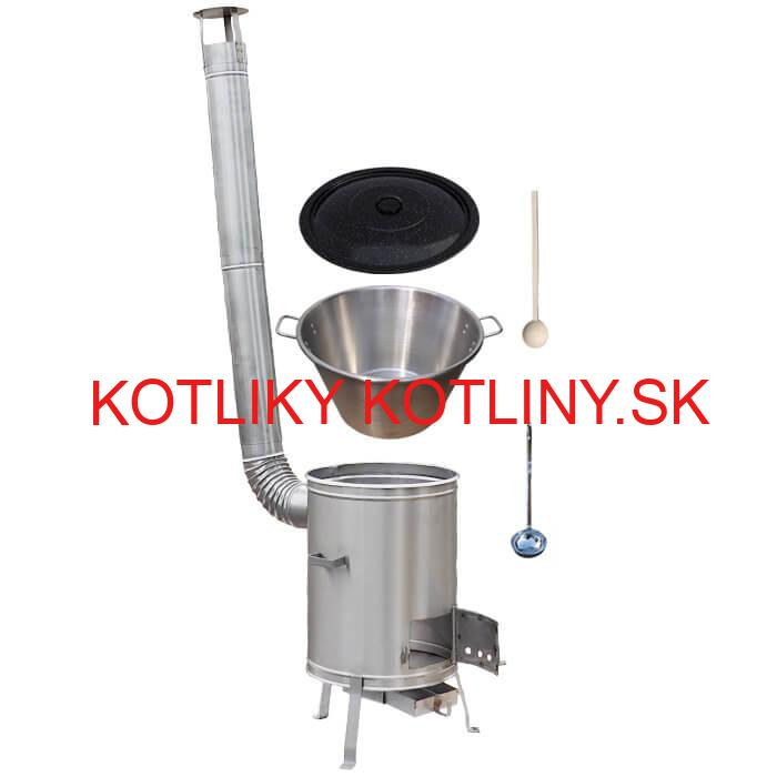 Nerezový kotol 40 L (1,2 mm) + nerezová kotlina 45 cm + vareška LUX