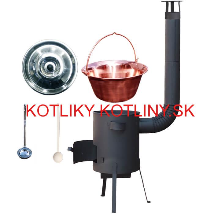Medený kotlík 30 L (1,2 mm) + žiaruvzdorná kotlina 45 PLUS 600 4 MM