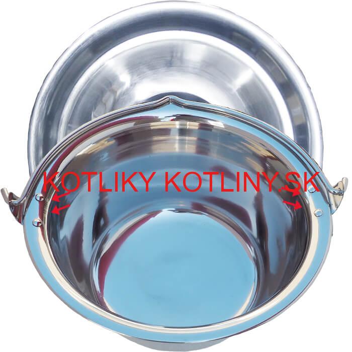 Antikorový kotlík 20 L (0,8 mm) s nitmi + pokrievka