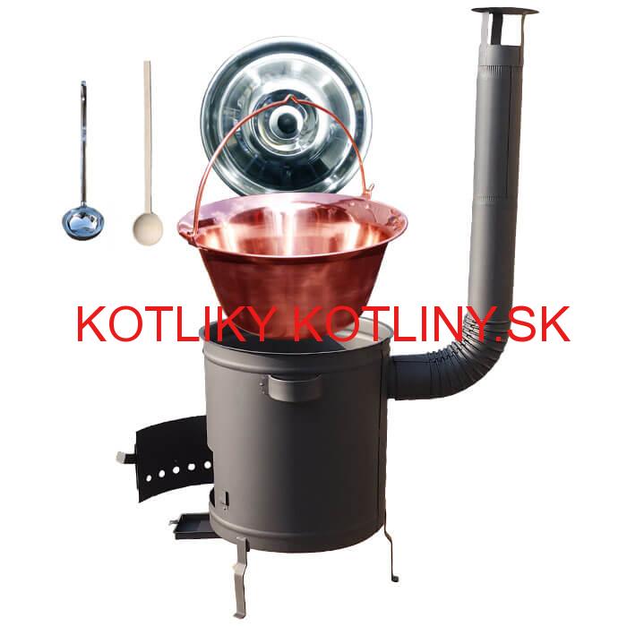 Medený kotlík 30 L (1,2 mm) + hrubostenná (1,5 mm) a žiaruvzdorná kotlina 45 PLUS 600