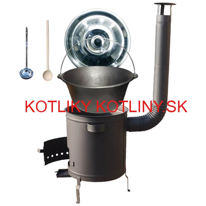 Liatinový kotlík 22 L + hrubostenná (1,5 mm) a žiaruvzdorná kotlina 45 PLUS 600