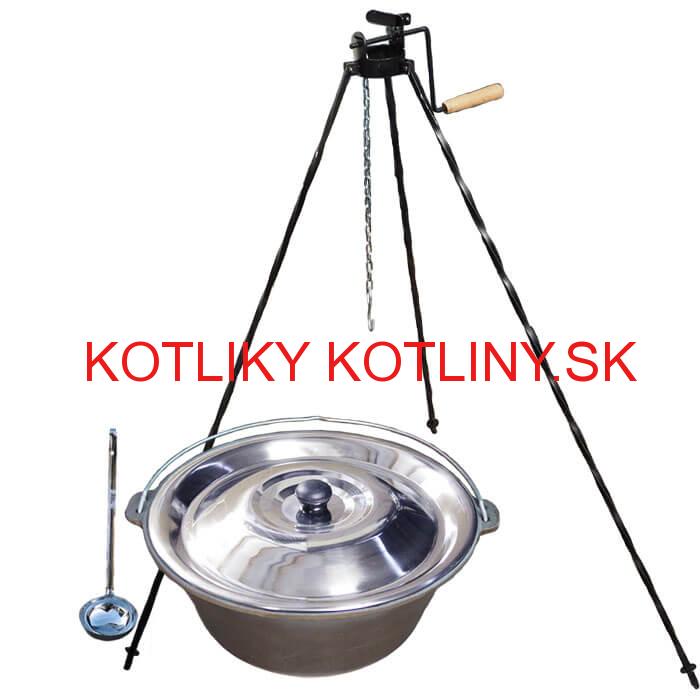 Liatinový kotlík 10,8 L + stojan s kladkou VAR