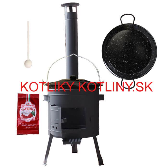 Smaltovaný kotlík 13 L + Paella smaltovaná panvica + nízka žiaruvzdorná kotlina 36 cm PLUS 600
