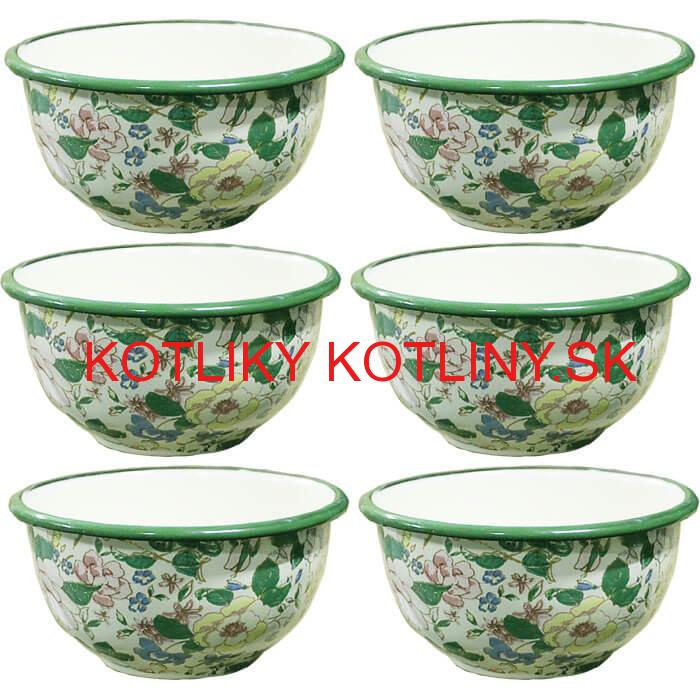 Súprava smaltovaných misiek 15 cm 6 ks DECOR