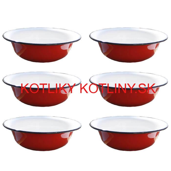 Súprava smaltovaných hlbokých tanierov 20 cm 6 ks