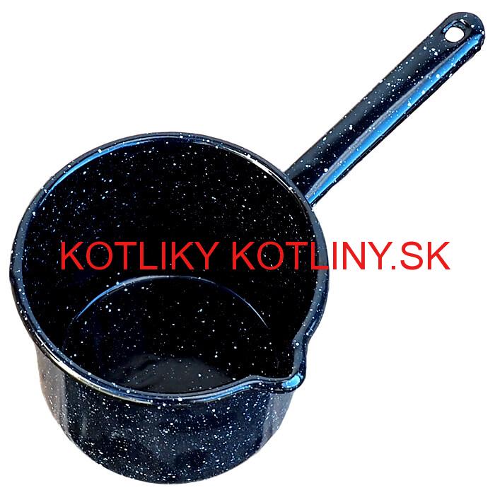 Smaltovaný hrnček s rúčkou 1 L - Čierny