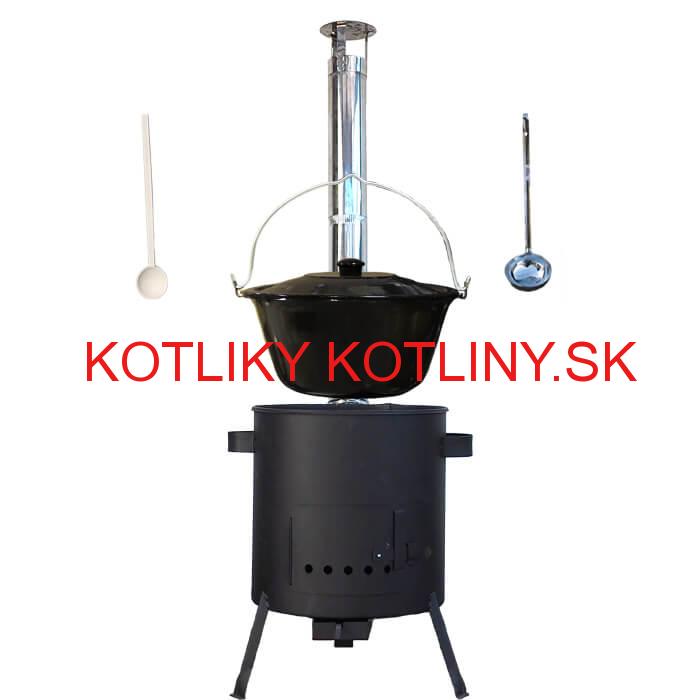 Smaltovaný kotlík 25 L + žiaruvzdorná kotlina (1 mm) 42 PLUS 600