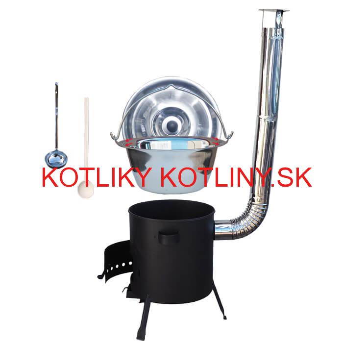 Antikorový kotlík 20 L (0,8 mm) zosilnený s nitmi + žiaruvzdorná kotlina (1 mm) 42 PLUS 600